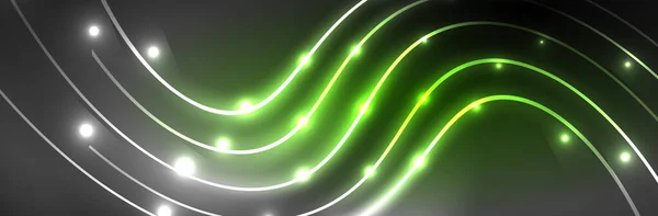 Błyszczące Neonowe Światła Ciemne Streszczenie Tła Niewyraźne Magiczne Światło Neonowe — Wektor stockowy