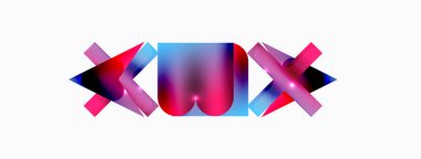 Minimum geometrik soyut arkaplan. İlkel şekiller kompozisyon arkaplanı. Duvar kağıdı, afiş, arkaplan veya iniş için moda tekno iş şablonu