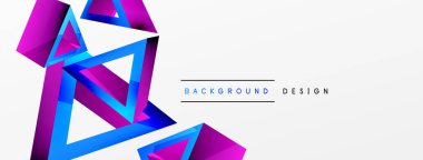 3d üçgen soyut arkaplan. Temel şekil teknolojisi ya da iş konsepti bileşimi. Duvar kağıdı, afiş, arkaplan veya iniş için moda tekno iş şablonu