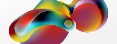 Fluid abstract background. Liquid color gradients composition. Round shapes and circle flowing design for wallpaper, banner, background or landing