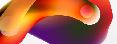 Fluid abstract background, round shapes and circle flowing design for wallpaper, banner, background or landing