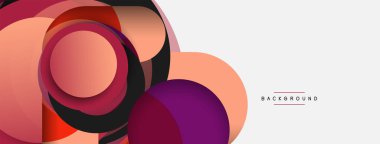 Yaratıcı geometrik duvar kağıdı. Asgari soyut arkaplan. Duvar kağıdı arkaplanı veya iniş sayfası için daire bileşimi vektör çizimi