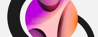 Yaratıcı geometrik duvar kağıdı. Asgari soyut arkaplan. Duvar kağıdı arkaplanı veya iniş sayfası için daire ve dalga kompozisyon vektör çizimi