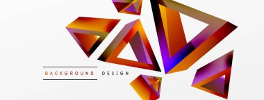 3d üçgen soyut arkaplan. Temel şekil teknolojisi ya da iş konsepti bileşimi. Duvar kağıdı, afiş, arkaplan veya iniş için moda tekno iş şablonu