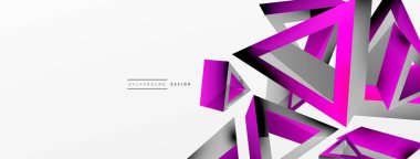 Üçgen soyut arkaplan. 3D vektör temel biçim teknolojisi veya iş konsepti bileşimi. Duvar kağıdı, afiş, arkaplan veya iniş için moda tekno iş şablonu