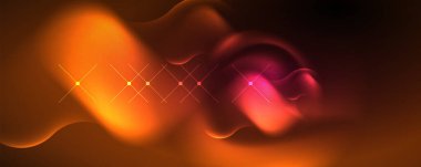 Neon glowing waves, magic energy space light concept, abstract background wallpaper design