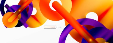 Minimum geometrik soyut arkaplan. Çember, çizgi ve yuvarlak şekiller tasarımı. Duvar kağıdı, afiş, arkaplan veya iniş için moda tekno iş şablonu