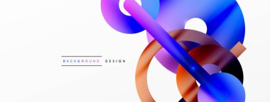 Minimum geometrik soyut arkaplan. Parlak ve parlak daire, çizgi ve yuvarlak şekiller tasarım. Duvar kağıdı, afiş, arkaplan veya iniş için moda tekno iş şablonu