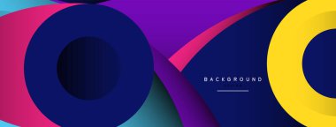 Soyut arkaplan. Minimum geometrik daireler ve koyu gölgeli yuvarlak şekiller. Duvar kağıdı afişi veya arkaplan için moda teknoloji iş şablonu