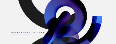 Yuvarlak şekiller daireler ve diğer geometrik şekiller. Duvar kağıdı afişi arkaplan kartı veya iniş sayfası için vektör illüstrasyonu