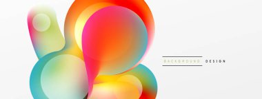 Fluid abstract background, round shapes and circle flowing design for wallpaper, banner, background or landing