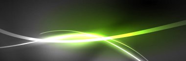 Neon parlayan sıvı dalga çizgileri, sihirli enerji uzay ışığı konsepti, soyut arka plan duvar kağıdı tasarımı