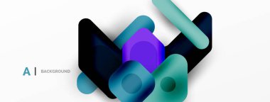 Minimum geometrik soyut arkaplan. Renkli geometrik bloklar. Çizgiler, kareler ve üçgenler duvar kağıdı bileşimi