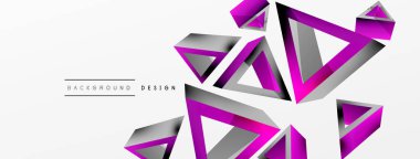 Üçgen soyut arkaplan. 3D vektör temel biçim teknolojisi veya iş konsepti bileşimi. Duvar kağıdı, afiş, arkaplan veya iniş için moda tekno iş şablonu