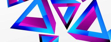 3d üçgen soyut arkaplan. Temel şekil teknolojisi ya da iş konsepti bileşimi. Duvar kağıdı, afiş, arkaplan veya iniş için moda tekno iş şablonu