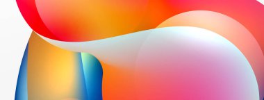 Fluid abstract background. Liquid color gradients composition. Round shapes and circle flowing design for wallpaper, banner, background or landing