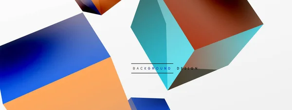 Vector Abstract Background Flying Cubes Composition Trendy Techno Business Template — Vector de stock