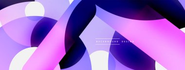 Yuvarlak şekiller daireler ve diğer geometrik şekiller. Duvar kağıdı afişi arkaplan kartı veya iniş sayfası için vektör illüstrasyonu