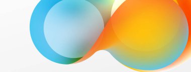 Fluid abstract background. Liquid color gradients composition. Round shapes and circle flowing design for wallpaper, banner, background or landing