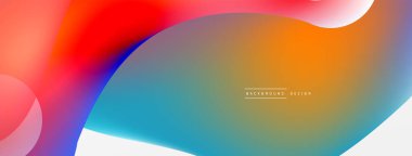 Fluid abstract background, round shapes and circle flowing design for wallpaper, banner, background or landing