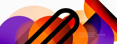 Yuvarlak üçgen çizgileri ve daireleri şekillendirir. Duvar kağıdı afişi arkaplanı veya iniş sayfası için Geometrik vektör çizimi