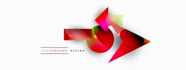 Minimum geometrik soyut arkaplan. İlkel şekiller kompozisyon arkaplanı. Duvar kağıdı, afiş, arkaplan veya iniş için moda tekno iş şablonu