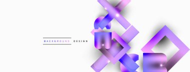 Dinamik bileşim, parlak geometrik şekiller soyut arkaplan. Duvar kağıdı, afiş, arkaplan veya iniş için moda tekno iş şablonu