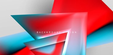 Örtüler, şablonlar, el ilanları, broşürler, afişler için üstüste binen üçgenler ve sıvı gradyanlarla soyut fırın