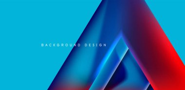 Örtüler, şablonlar, el ilanları, broşürler, afişler için üstüste binen üçgenler ve sıvı gradyanlarla soyut fırın