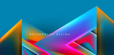 Renkli sıvı gradyanlı gelecekçi üçgen vektörü soyut arkaplan
