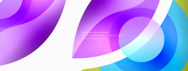 Renkli geometrik şekilli soyut arkaplan. Yuvarlak şekilli, daire ve çizgilerle çok güzel bir arka plan. Geometrik tasarım. Vektör illüstrasyonu