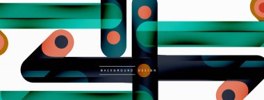 Renkli dinamik kompozisyon. Duvar kağıdı, afiş veya iniş için geometrik yaratıcı arkaplan