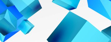 3d vektör soyut arkaplan. Uçan küp kompozisyonu. Duvar kağıdı, afiş, arkaplan veya iniş için moda tekno iş şablonu