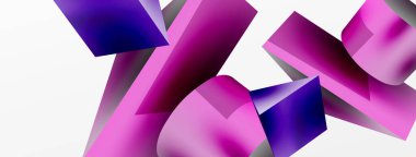 Vektör 3d soyut arkaplan. Şekiller 3 boyutlu üçgen ve silindir. Duvar kağıdı, afiş, arkaplan veya iniş için moda tekno iş şablonu