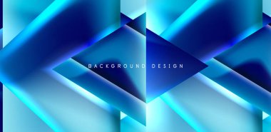 Örtüler, şablonlar, el ilanları, broşürler, afişler için üstüste binen üçgenler ve sıvı gradyanlarla soyut fırın