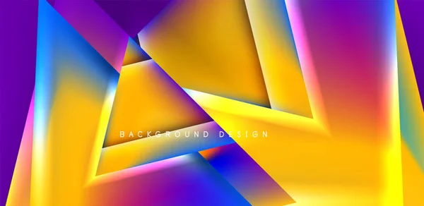 Futuristische Driehoek Vector Abstracte Achtergrond Met Kleurrijke Vloeistof Gradiënten — Stockvector