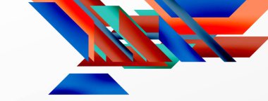 Minimum geometrik soyut arkaplan. Dinamik 3D çizgi kompozisyonu. Duvar kağıdı, afiş, arkaplan veya iniş için moda tekno iş şablonu