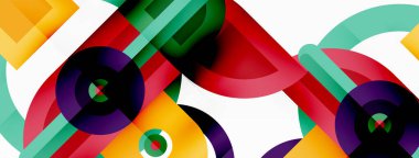 Yaratıcı geometrik duvar kağıdı. Yuvarlak şekilli asgari geometrik arka plan. Duvar kağıdı, afiş, arkaplan veya iniş için moda tekno iş şablonu