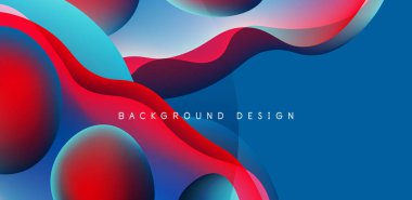 Soyut arkaplan sıvısı kabarcıkları ve dalga elementleri. Kapaklar, şablonlar, el ilanları, afişler, broşürler, afişler için şablon