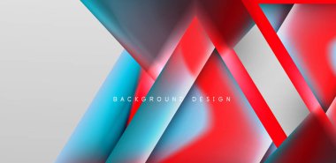 Örtüler, şablonlar, el ilanları, broşürler, afişler için üstüste binen üçgenler ve sıvı gradyanlarla soyut fırın