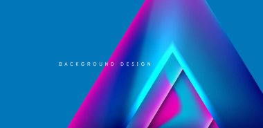 Örtüler, şablonlar, el ilanları, broşürler, afişler için üstüste binen üçgenler ve sıvı gradyanlarla soyut fırın