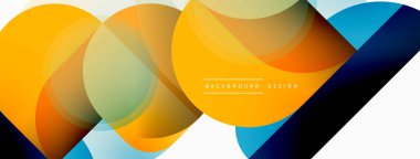 Yuvarlak üçgen çizgileri ve daireleri şekillendirir. Duvar kağıdı afişi arkaplanı veya iniş sayfası için Geometrik vektör çizimi