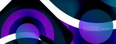 Yaratıcı geometrik duvar kağıdı. Asgari soyut arkaplan. Duvar kağıdı arkaplanı veya iniş sayfası için daire dalga ve yuvarlak şekiller kompozisyon vektör çizimi