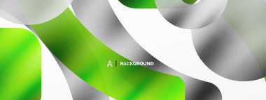 Metalik parlak geometrik yüzeyler, yuvarlak şekiller ve daireler. Duvar kağıdı, afiş, arkaplan, kart, kitap illüstrasyonu, iniş sayfası için dijital ağ geleceksel şablonu