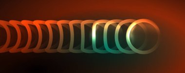 Neon parlayan daireler ve yuvarlak şekiller, sihirli enerji alanı ışık konsepti, soyut arkaplan duvar kağıdı tasarımı
