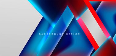 Örtüler, şablonlar, el ilanları, broşürler, afişler için üstüste binen üçgenler ve sıvı gradyanlarla soyut fırın