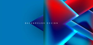 Örtüler, şablonlar, el ilanları, broşürler, afişler için üstüste binen üçgenler ve sıvı gradyanlarla soyut fırın