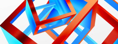 3 boyutlu küp vektör geometrik arkaplanı şekillendirir. Duvar kağıdı, afiş, arkaplan veya iniş için moda tekno iş şablonu