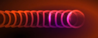 Neon parlak daireler soyut arkaplan, teknoloji enerji alanı ışık konsepti, soyut arkaplan duvar kağıdı tasarımı