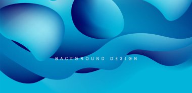 Soyut arkaplan sıvısı kabarcıkları ve dalga elementleri. Kapaklar, şablonlar, el ilanları, afişler, broşürler, afişler için şablon